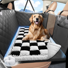 ROUWINNE backseat dog bed non-slip bottom keeps seats secure during drives