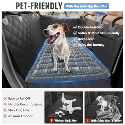 ROUWINNE backseat dog bed ultra-soft flannel adds gentle warmth and comfort.