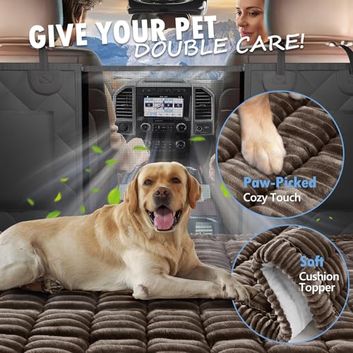 ROUWINNE dog bed protecting backseat extender from fur and spills