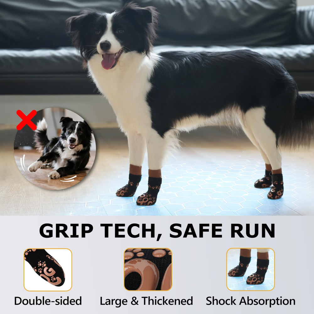 ROUWINNE dog socks with adjustable strap for snug fit during walks