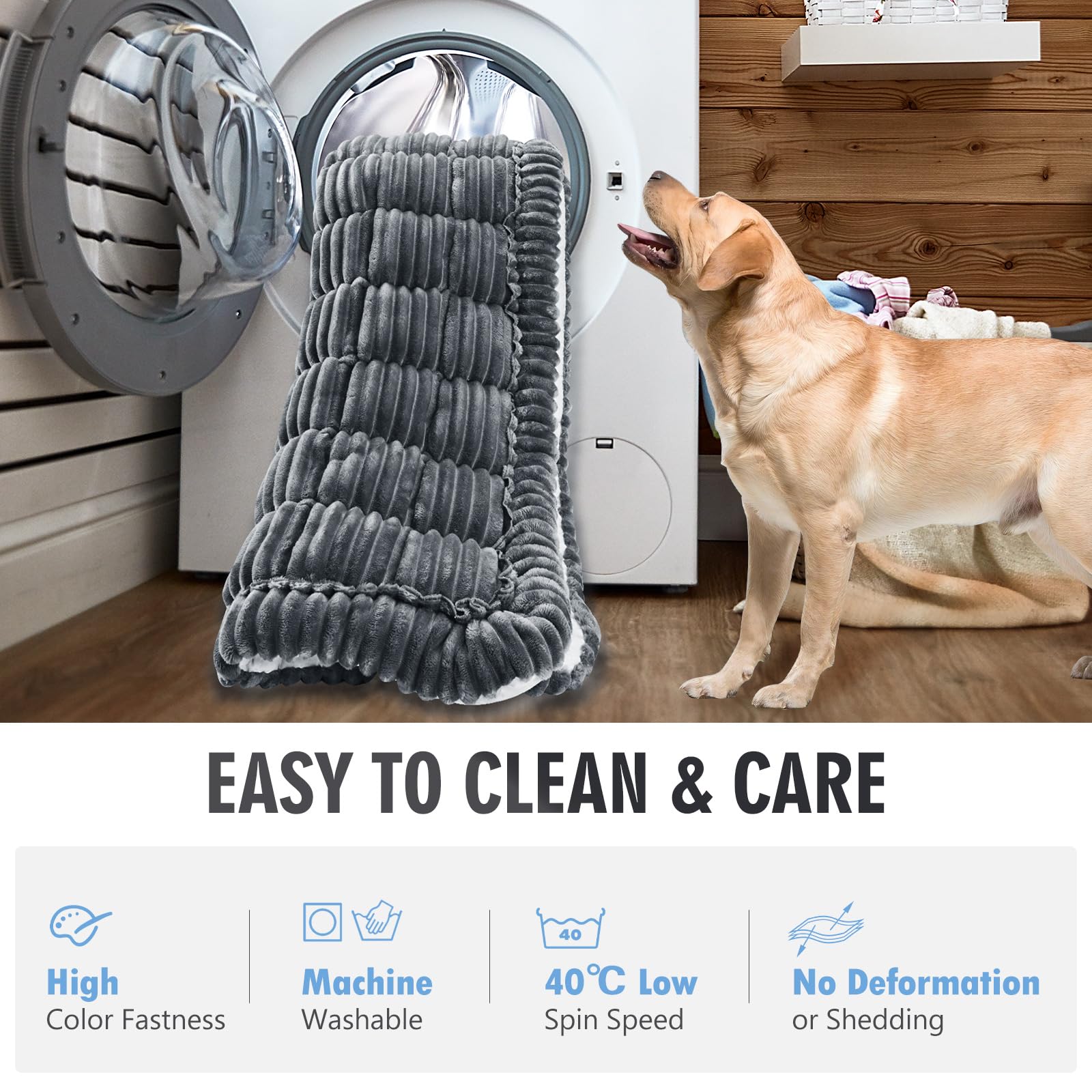 ROUWINNE travel grey dog bed fits most trucks and SUVs