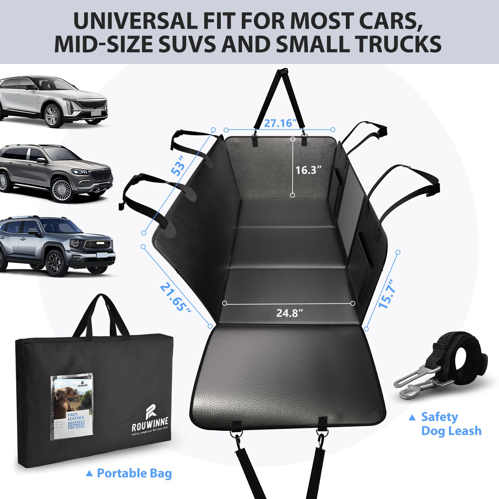 ROUWINNE waterproof dog seat cover keeps upholstery clean