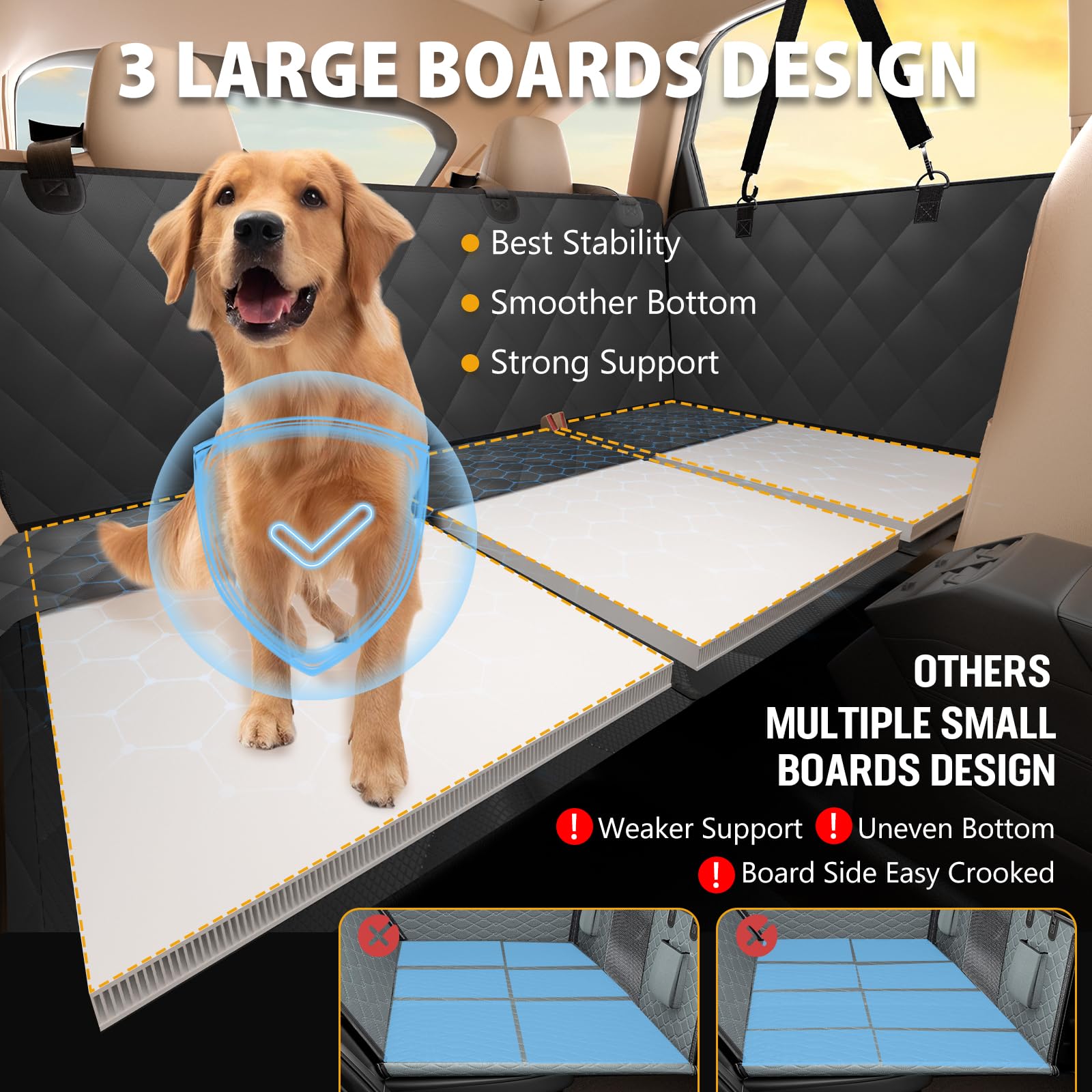 ROUWINNE waterproof seat cover protects interior from spills and hair.