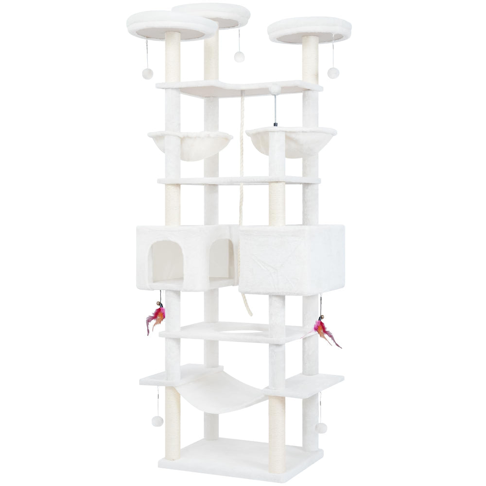 Roypet cat tree includes reinforced base for stability and safety