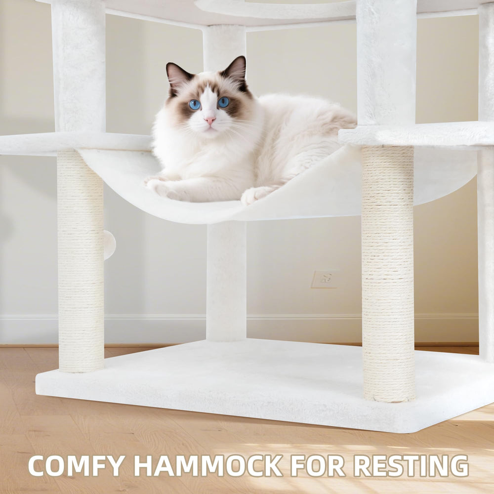 Roypet 71in cat tree feather toys stimulate play and hunting instincts