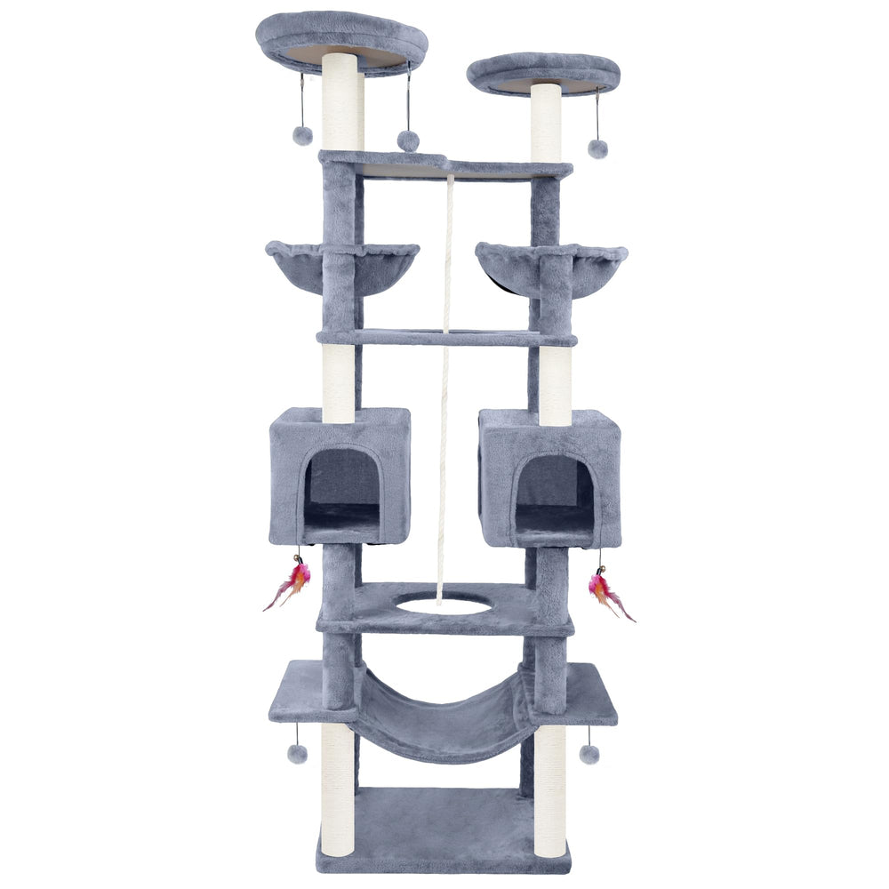 Roypet 71in cat tree hammock offers a cozy resting spot for indoor cats.