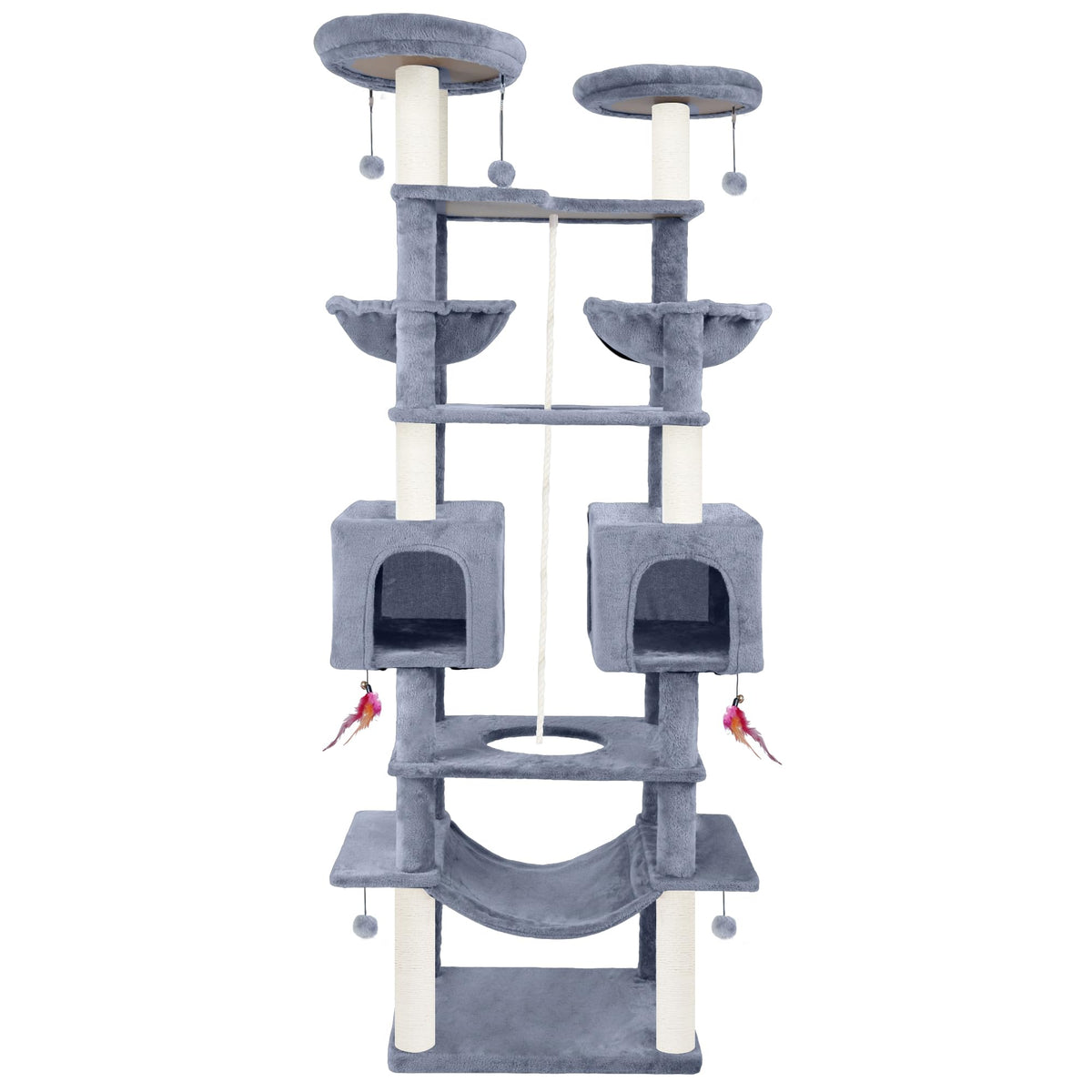 Roypet 71in cat tree hammock offers a cozy resting spot for indoor cats.