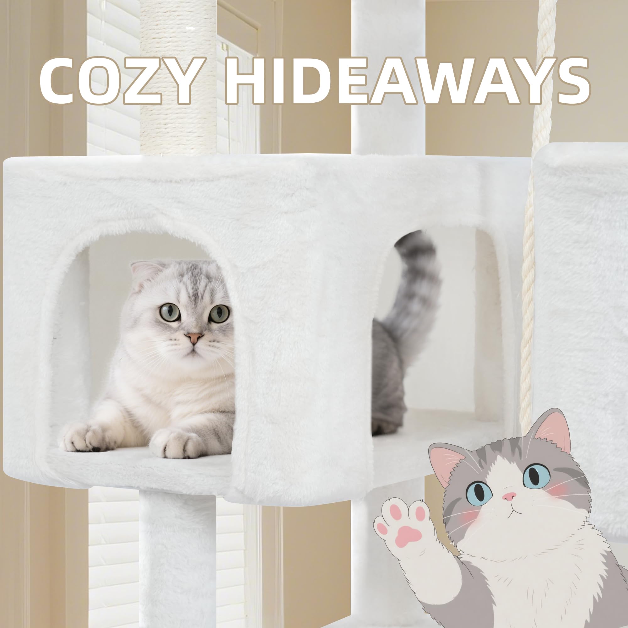 Roypet 71in cat tree scratching posts encourage safe clawing and exercise