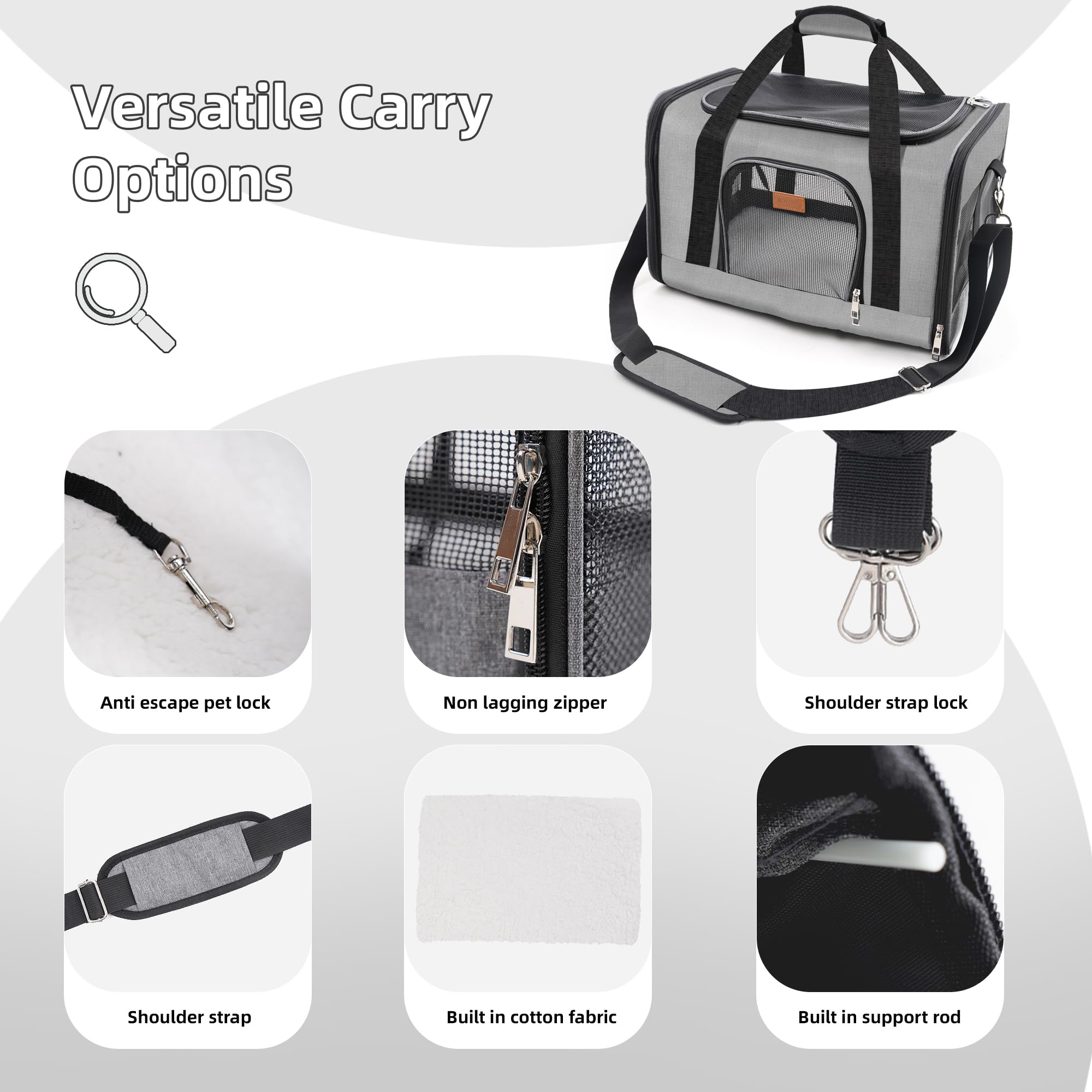 ROYPET airline-approved pet carrier suitable for cabin travel
