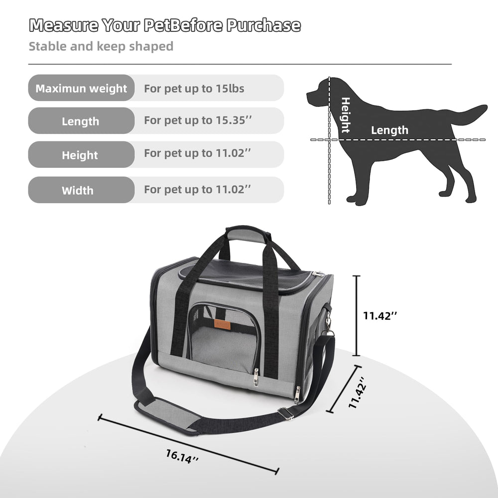 ROYPET carrier with anti-slip zippers securing pets during transit