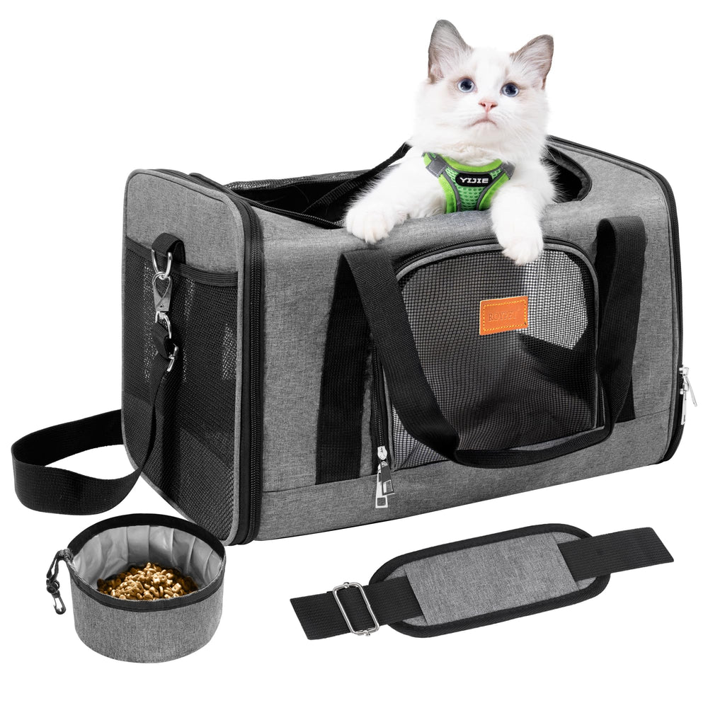 ROYPET cat carrier folded flat for easy travel storage