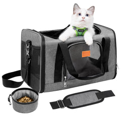 ROYPET cat carrier folded flat for easy travel storage