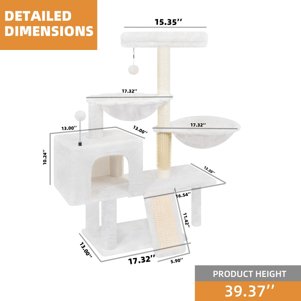 ROYPET beige scratching posts promote claw care and activity.
