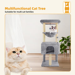 Roypet cat tree uses scratch-resistant materials for durable play and lasting safety