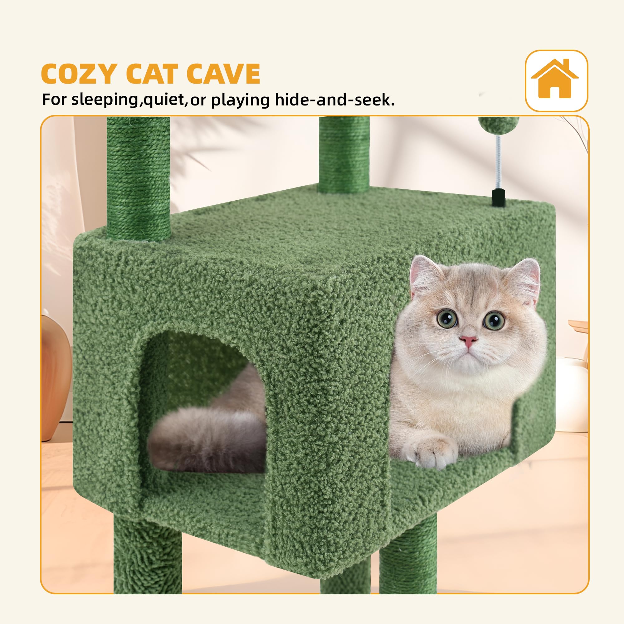 ROYPET Fashion Design 43.3-inch cat tree in room illustrating seamless modern decor.
