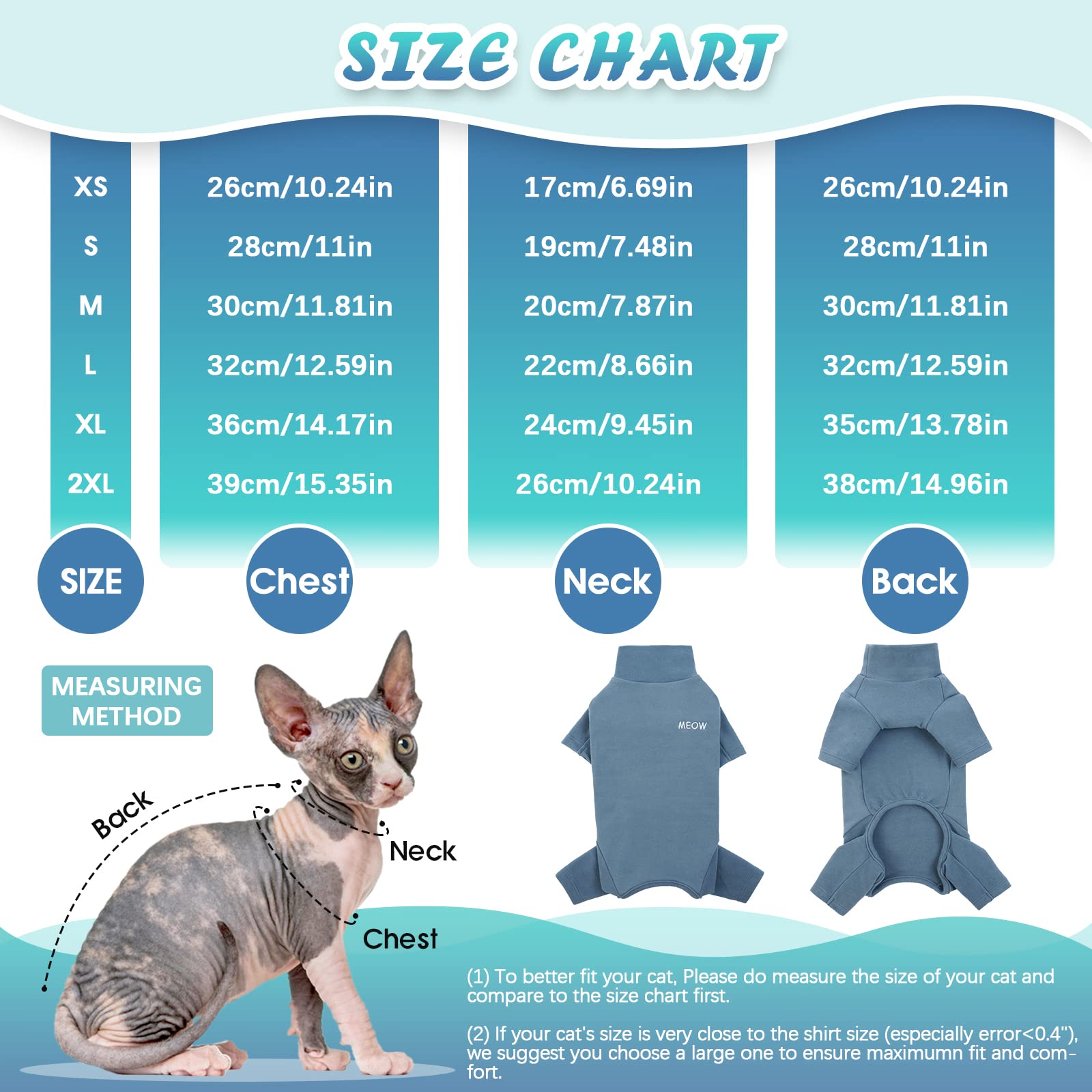 ROZKITCH cat jumper elastic collar closeup illustrates easy on/off design for hairless cats.