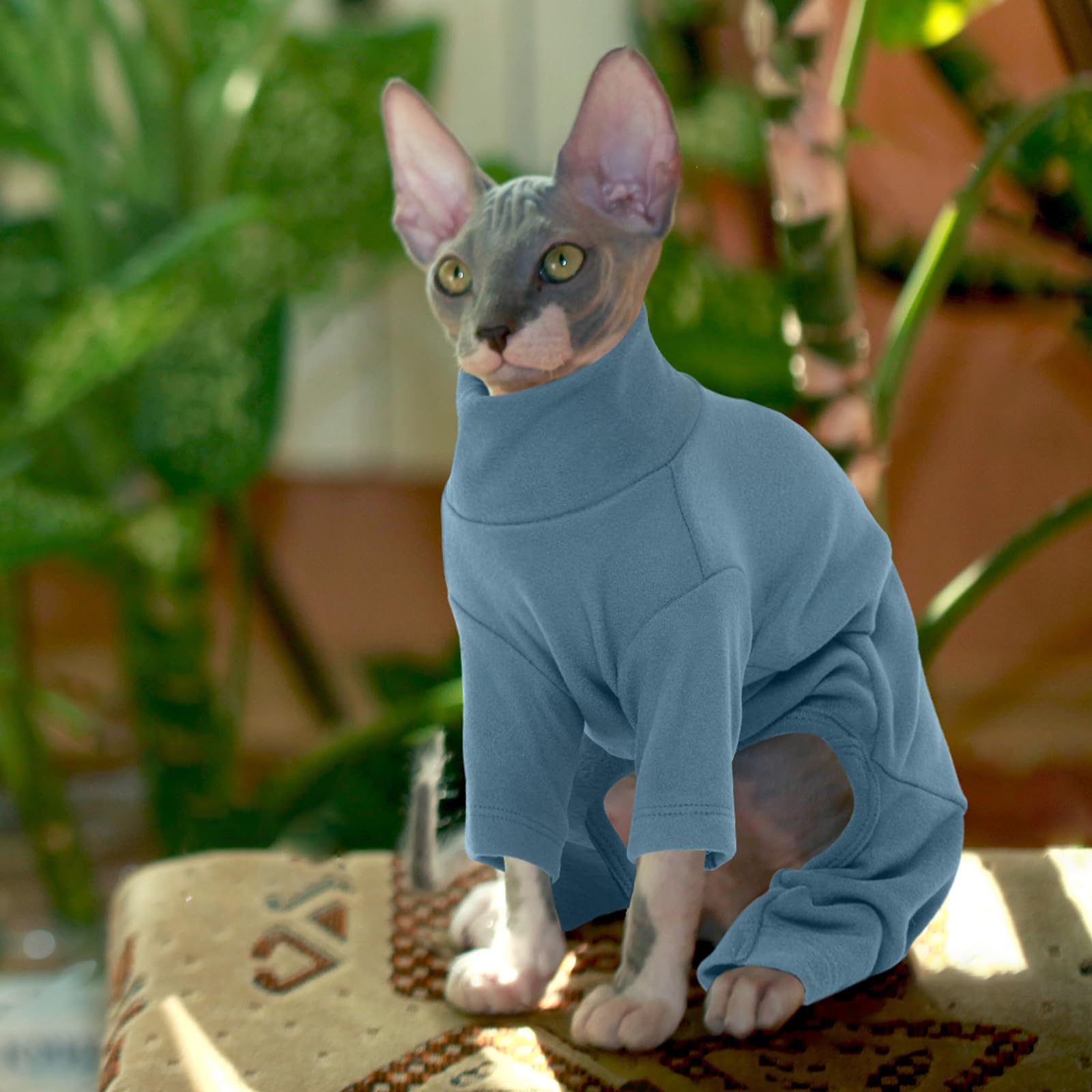 ROZKITCH cozy pajama vibe in paws and claws detail for hairless cats.