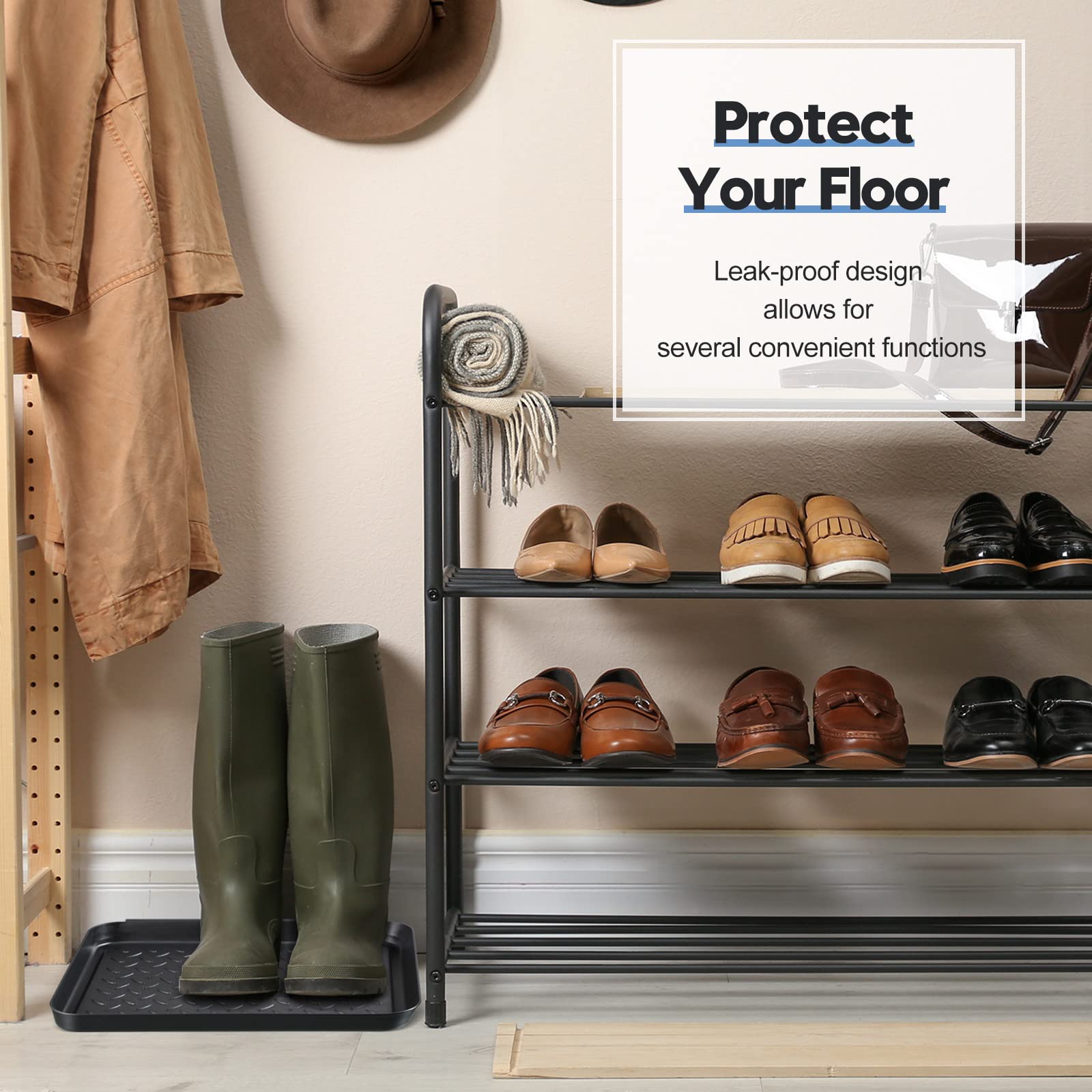 Rozer boot tray dimension 13.78 by 10.83 inches for compact space use