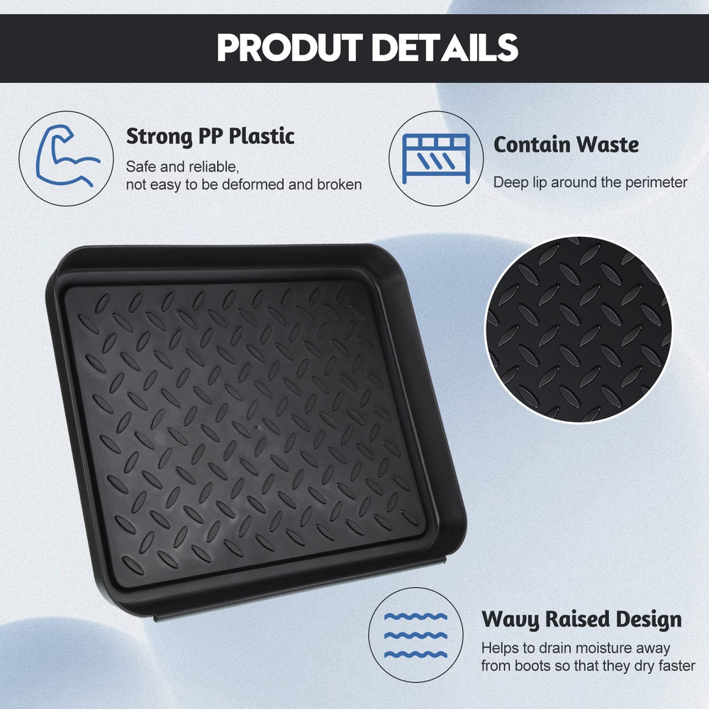 Rozer boot tray PP plastic material emphasizes safety, durability, and easy cleaning