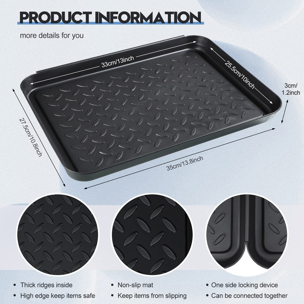 Rozer entryway shoe tray in black keeps shoes tidy and floors dry