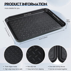 Rozer entryway shoe tray in black keeps shoes tidy and floors dry