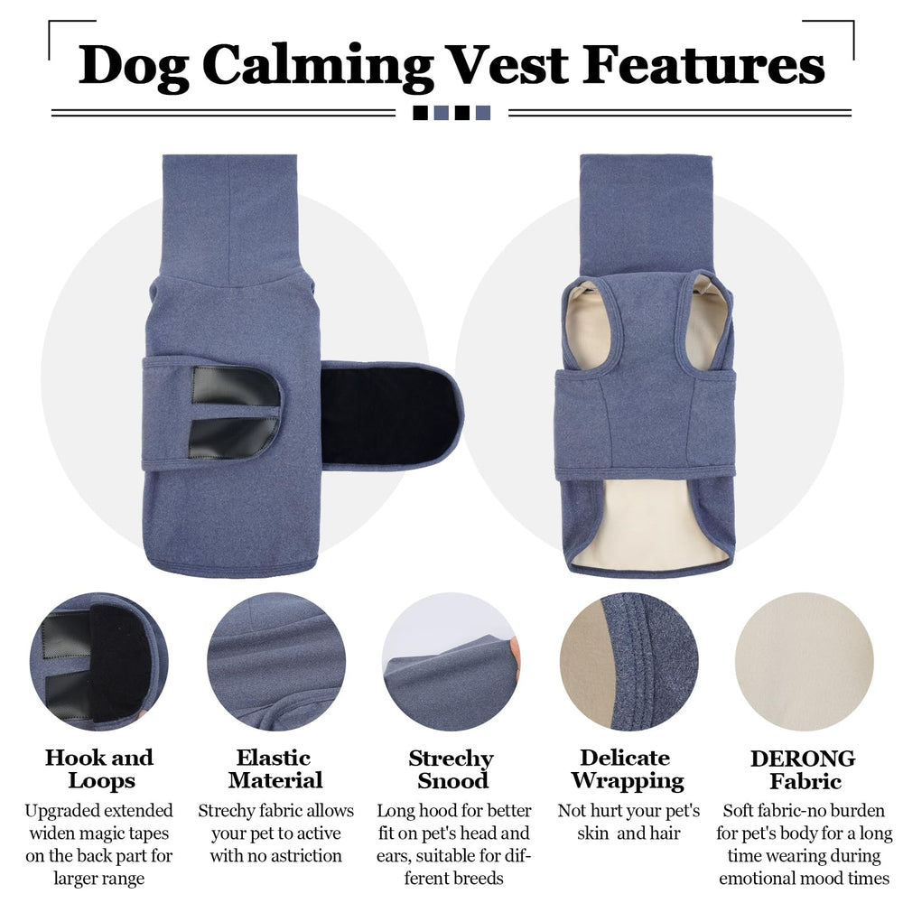 ROZKITCH dog anxiety jacket adjustable fit back hook-and-loop fasteners for different breeds