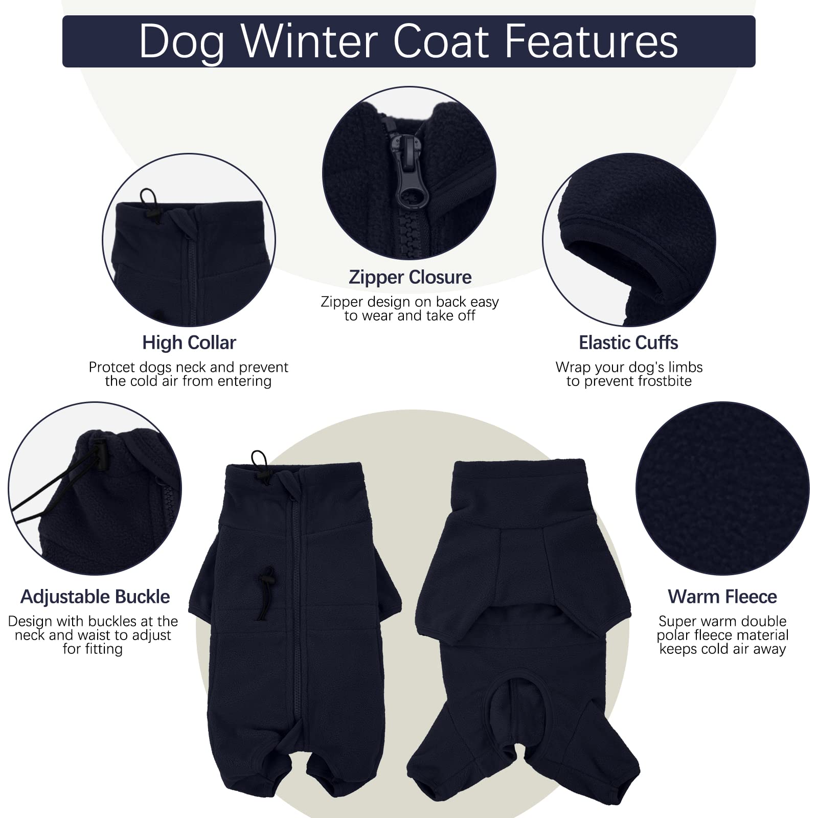 ROZKITCH dog coat back-zipper-easy-on keeps on/off smooth without pulling.