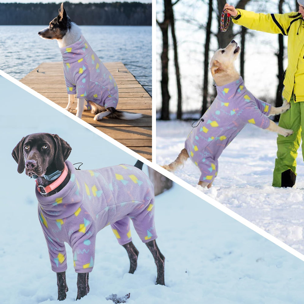 ROZKITCH dog fleece jumpsuit warm high collar for extra neck warmth