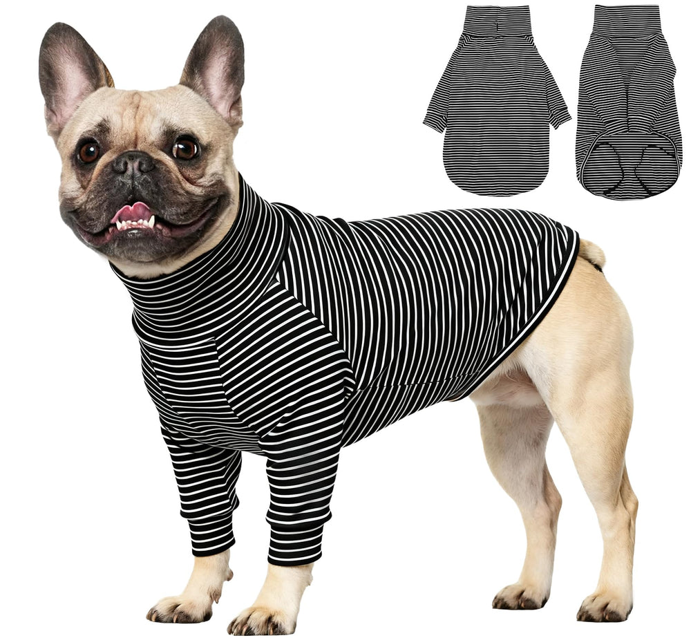 ROZKITCH dog fleece sweater for small dogs — front view with leash hole for easy daily walks.