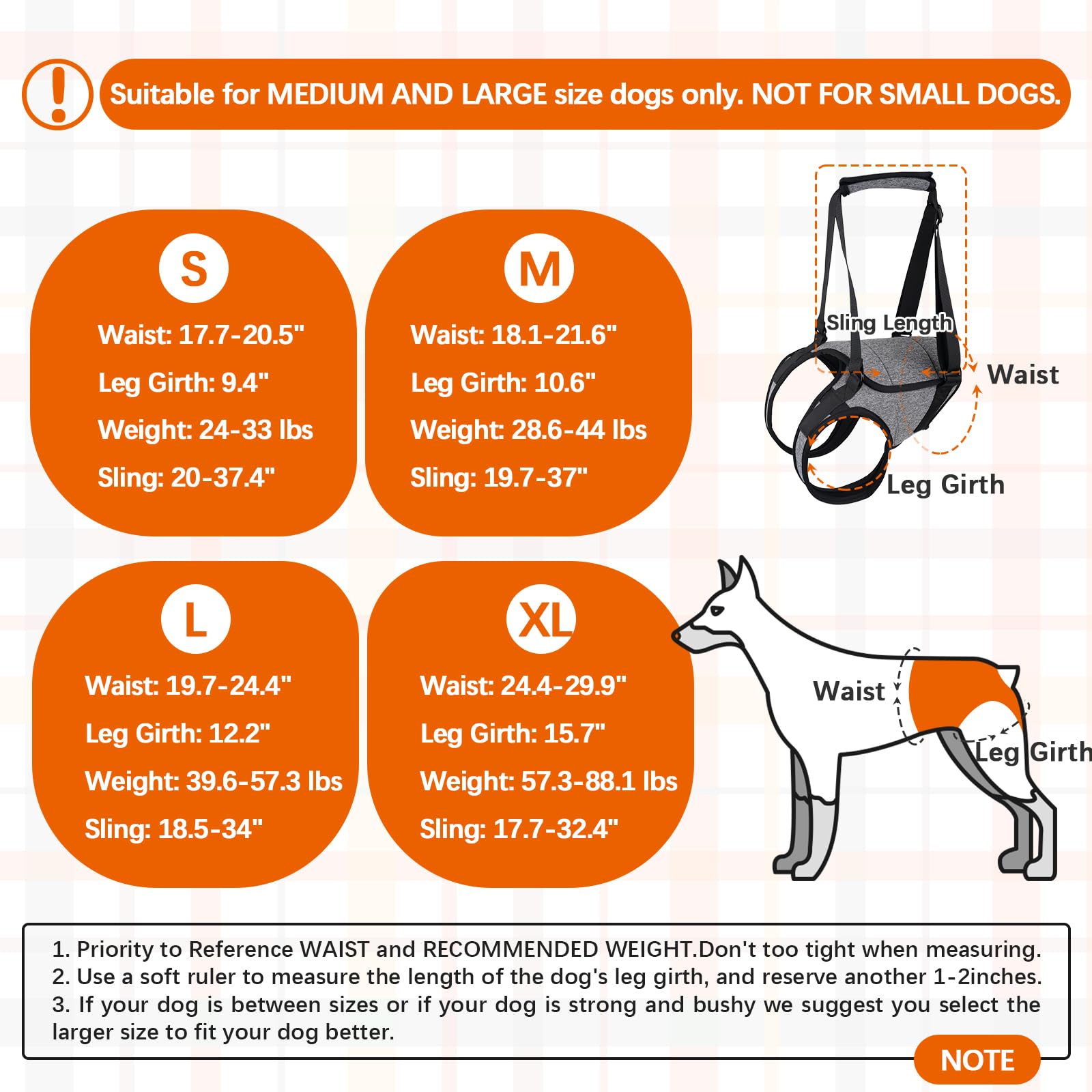 ROZKITCH Dog Lift Harness side view showing rear support during assistance