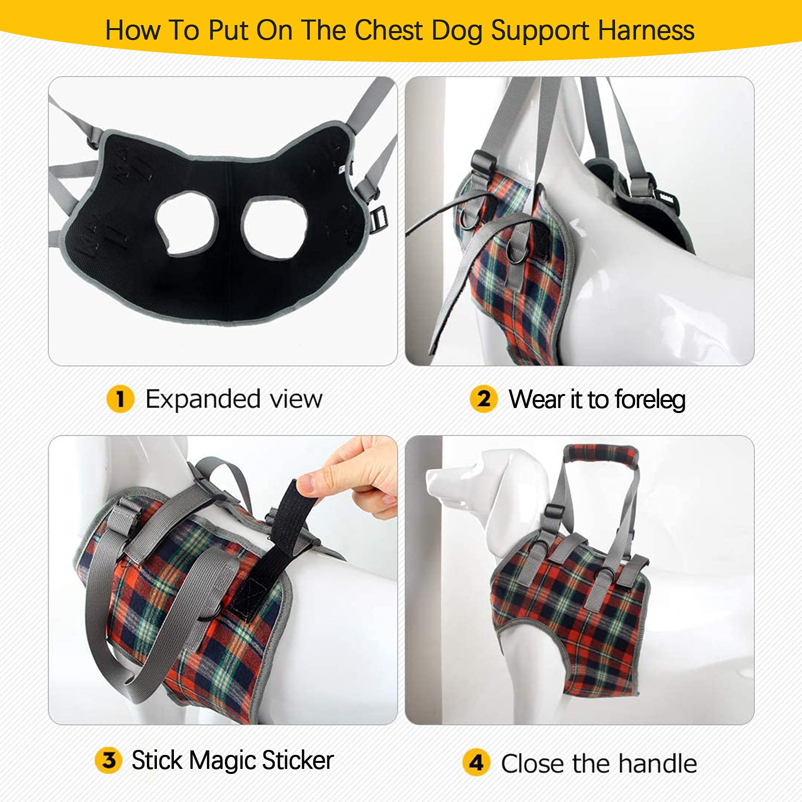 ROZKITCH dog lift harness soft-mesh lining on chest for breathability