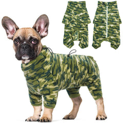 ROZKITCH dog long sleeve pajamas back view with reflective zipper for dusk visibility.