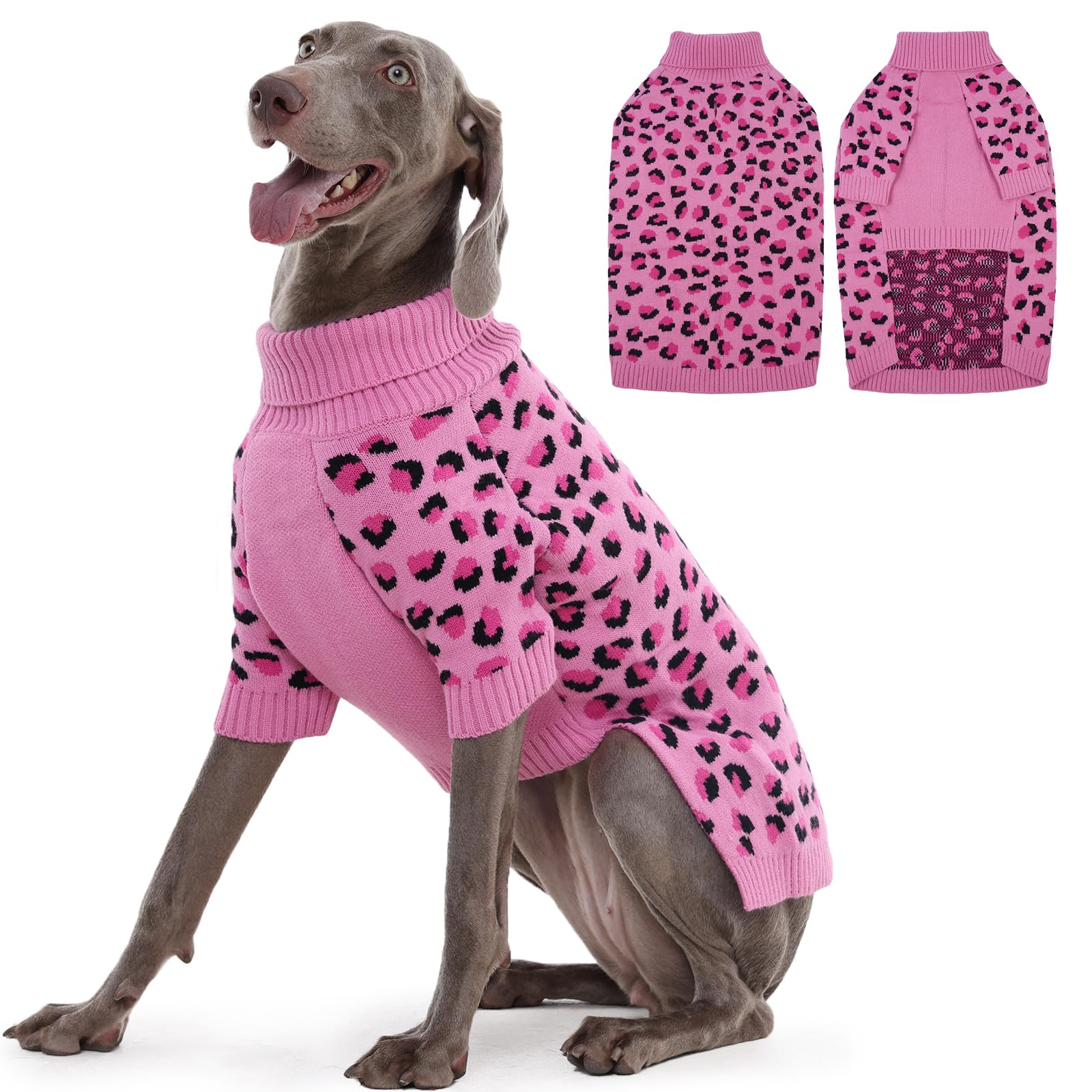 ROZKITCH pink XL dog sweater offers cozy warmth for chilly walks.