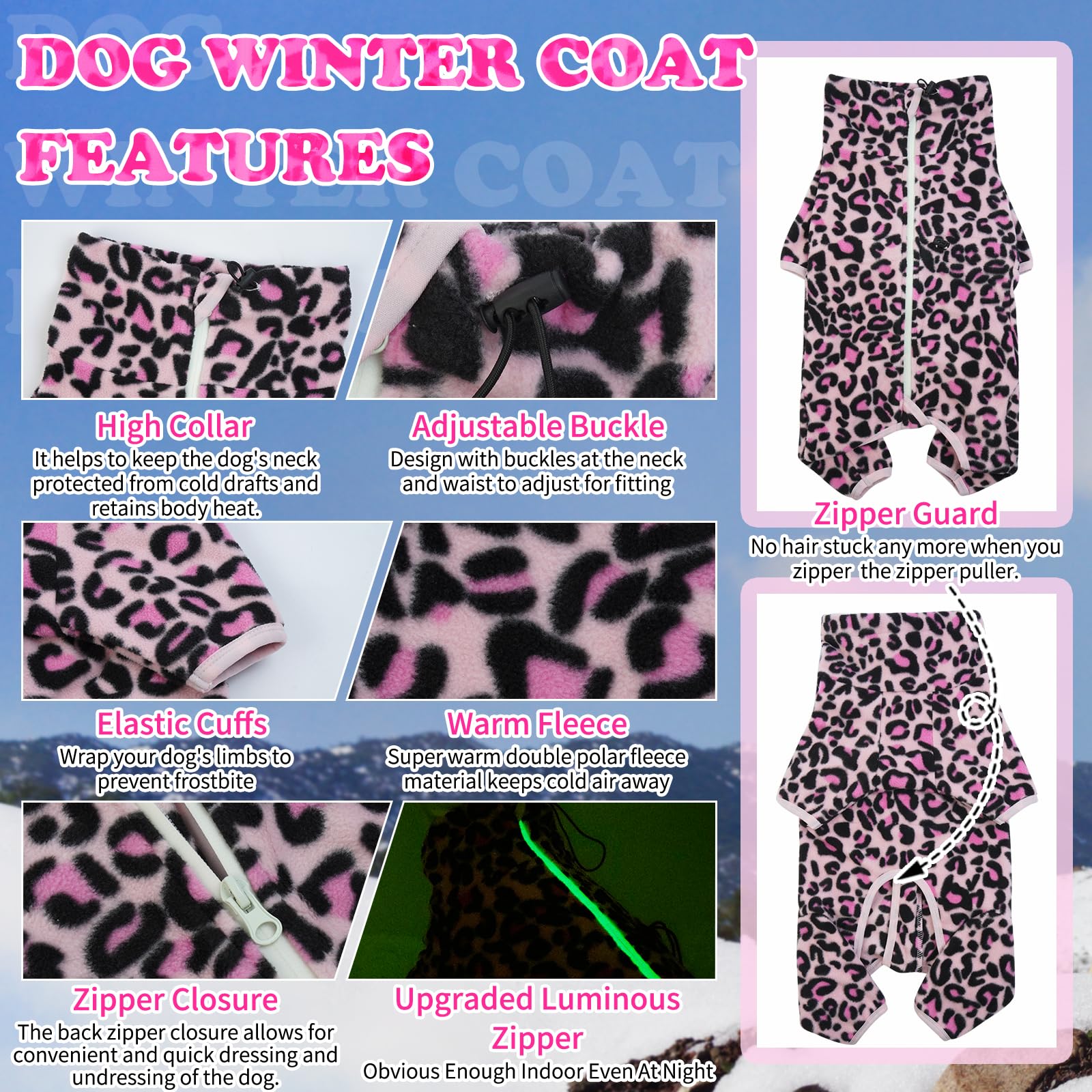 ROZKITCH dog warm pajamas back view highlights all-over warmth for snowy adventures