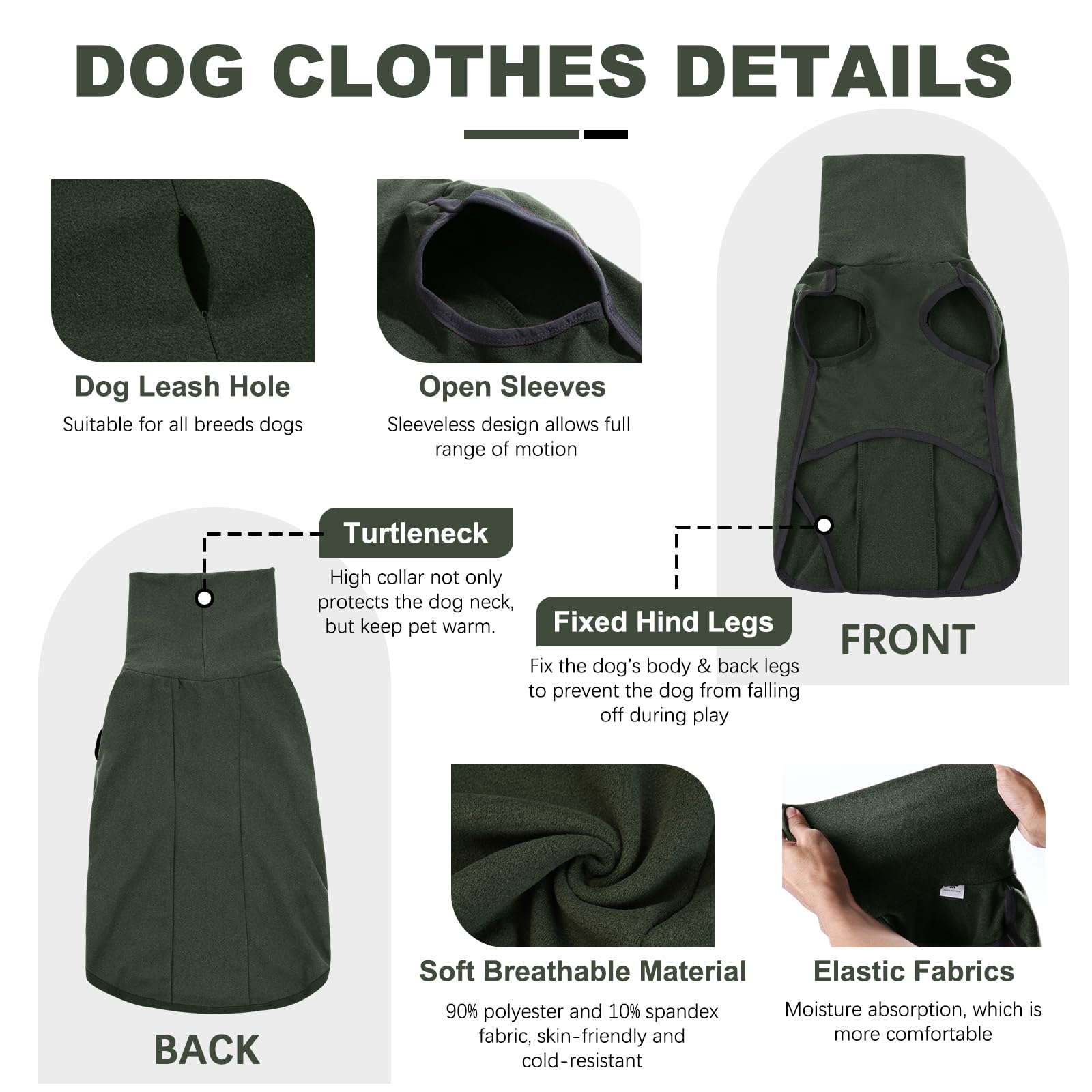 ROZKITCH no-leg vest dog coat supports natural movement during activity