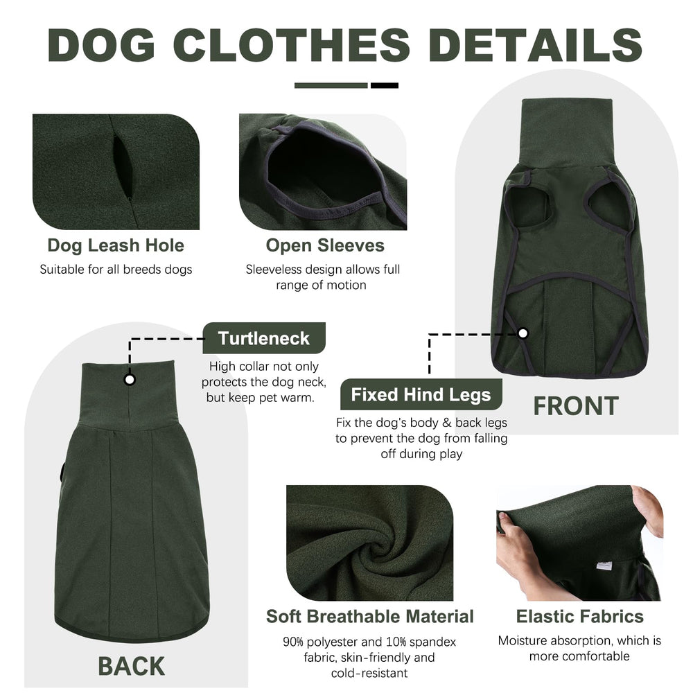 ROZKITCH no-leg vest dog coat supports natural movement during activity