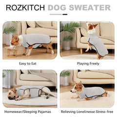 ROZKITCH dog winter coat back view highlighting no-leg vest design