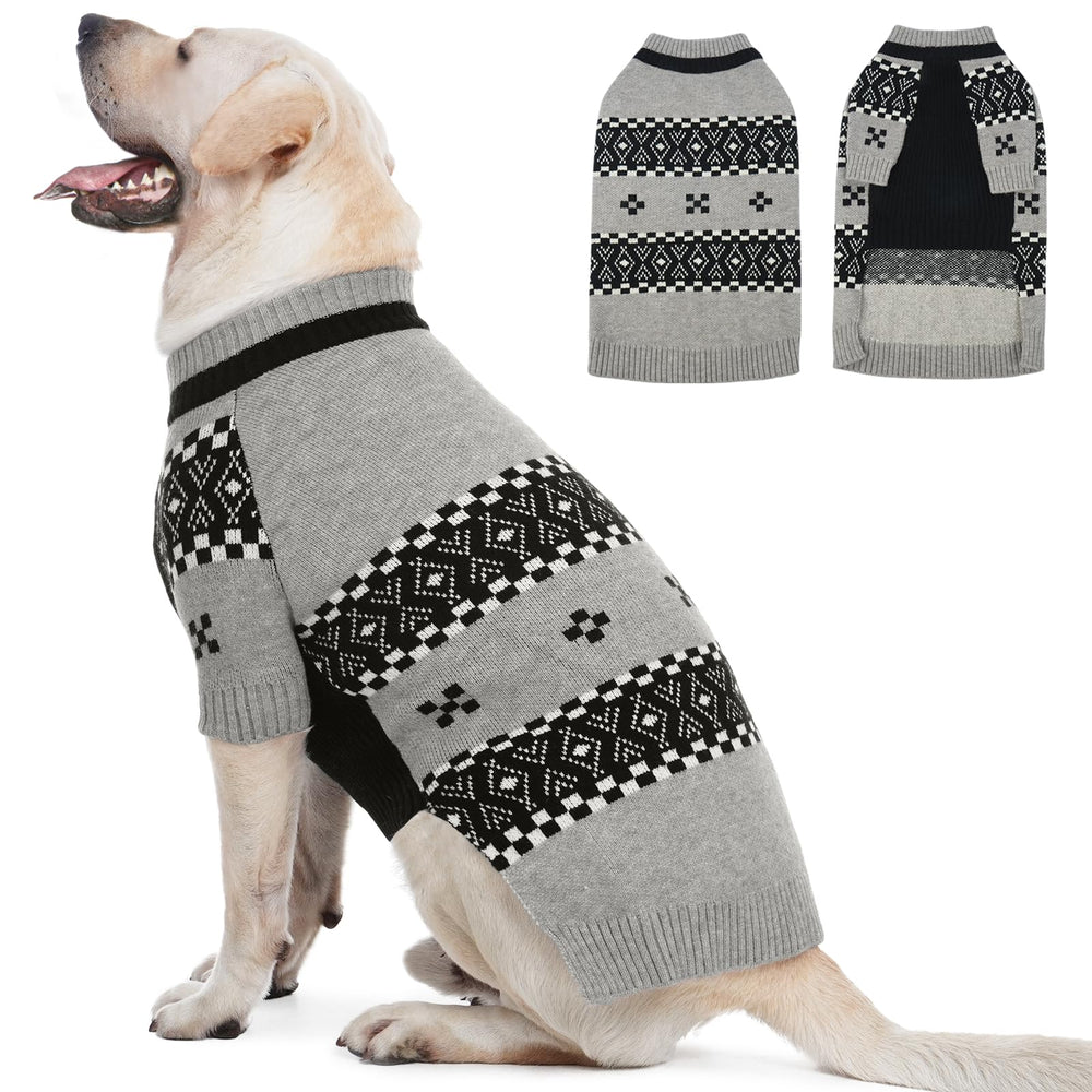 ROZKITCH large dog sweater with fair isle pattern delivers cozy warmth and holiday-style flair.