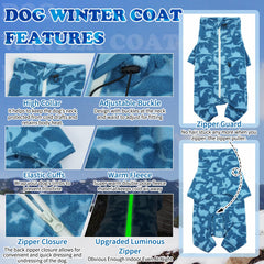 ROZKITCH Pajamas for Dogs back view highlights reflective back zipper for night visibility