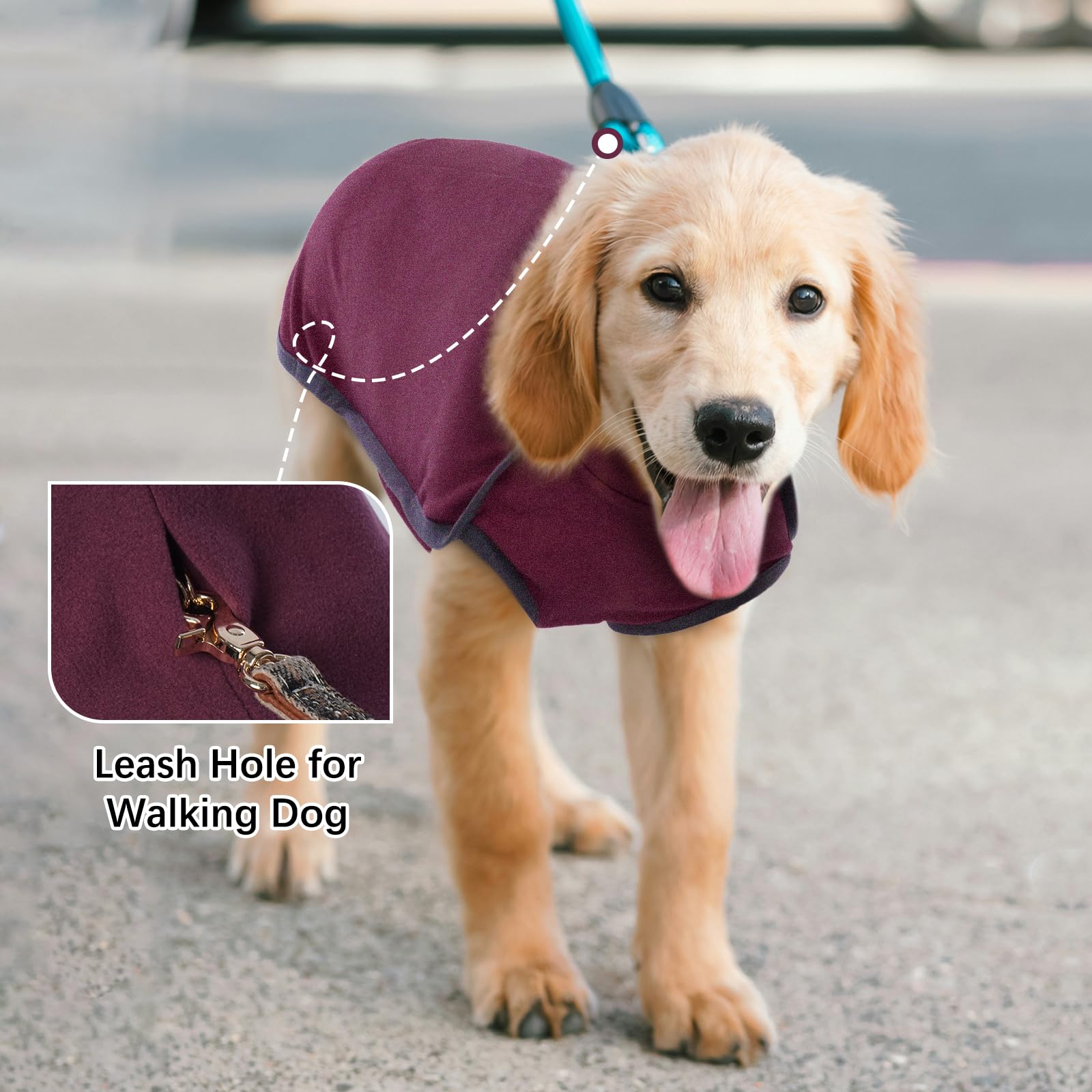 ROZKITCH red dog vest front view showing the high collar warmth