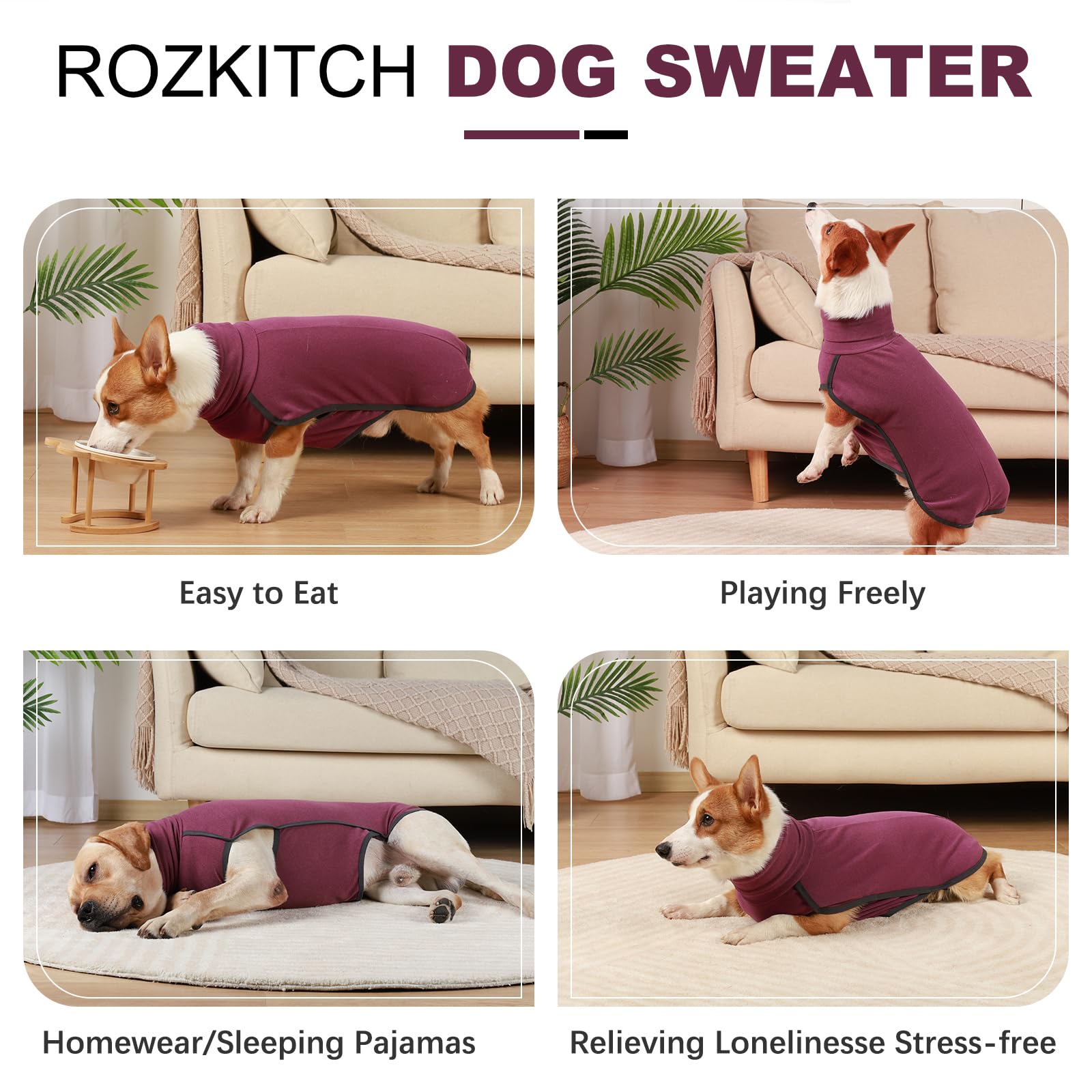 ROZKITCH no-leg design dog coat with elastic straps for secure fit