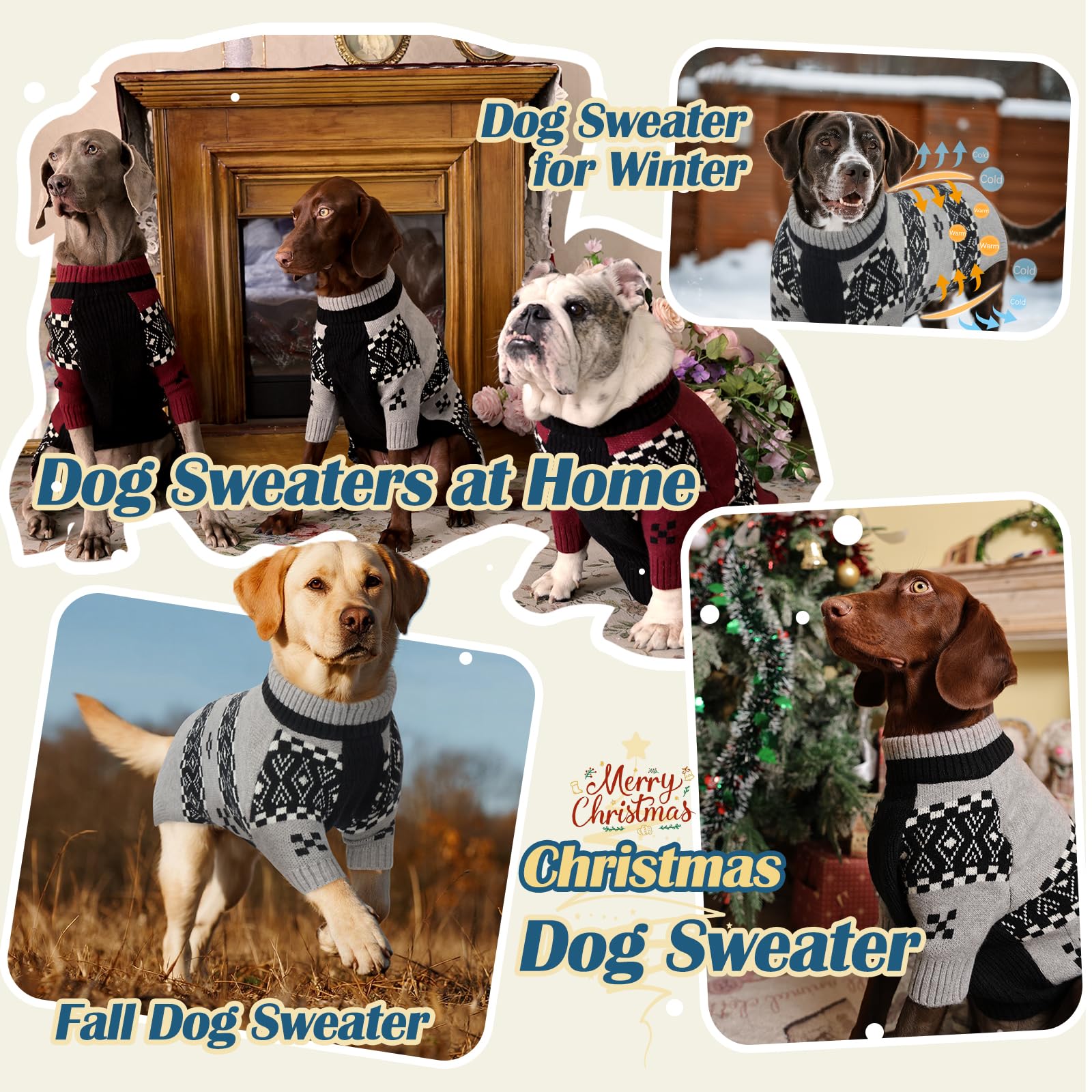 ROZKITCH ultra-soft knit fabric keeps pets cozy without irritation during winter walks.