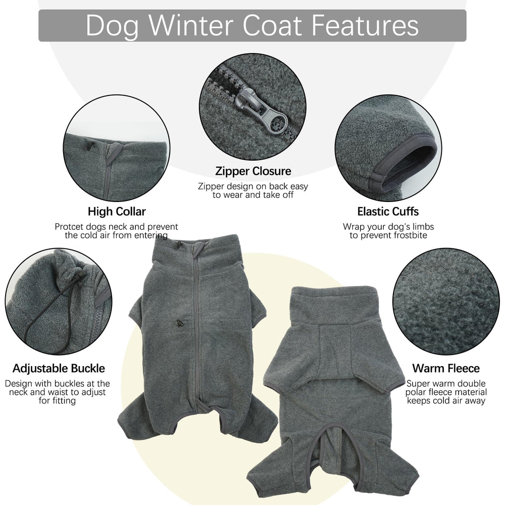 ROZKITCH warm dog coat with turtleneck adds neck protection in cold