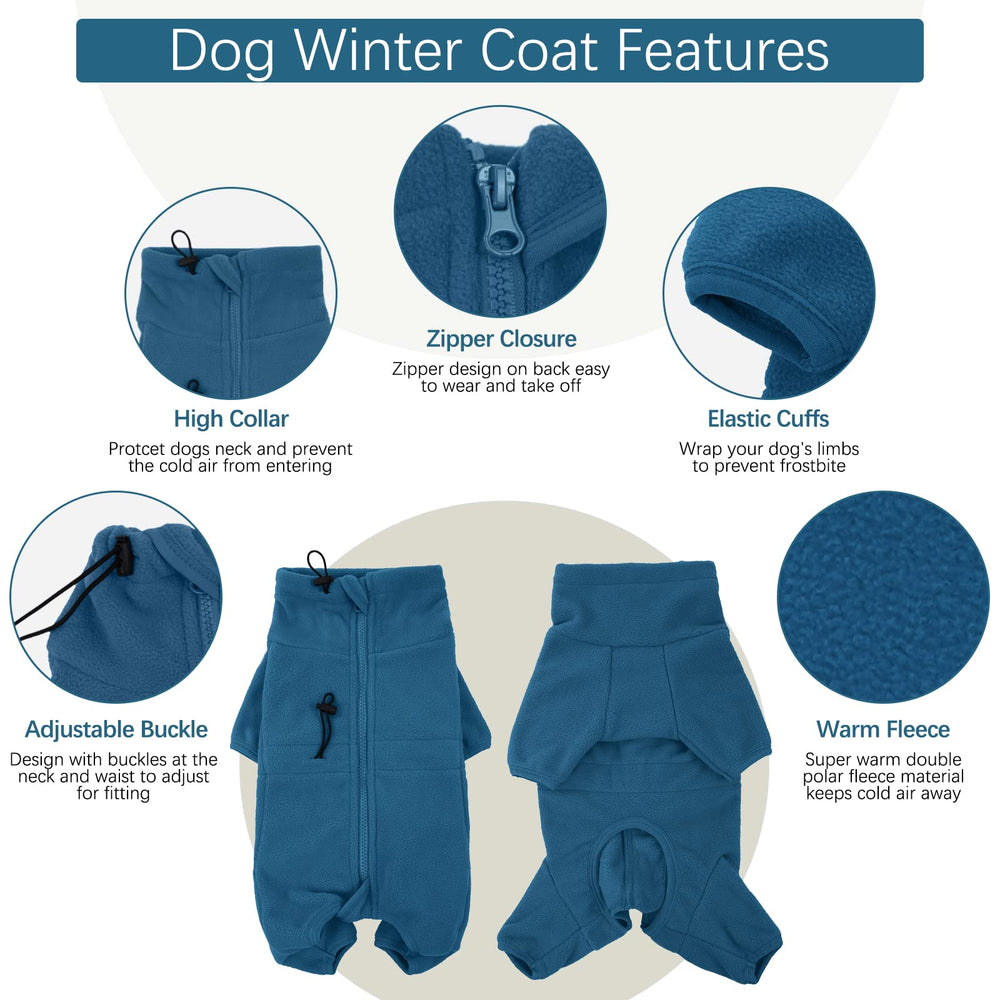 ROZKITCH XS dog winter coat back view shows full coverage for cold walks