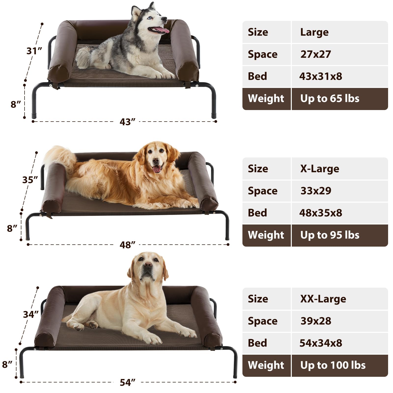RRPETHOME cooling outdoor dog bed with breathable mesh keeps pets cooler on hot days