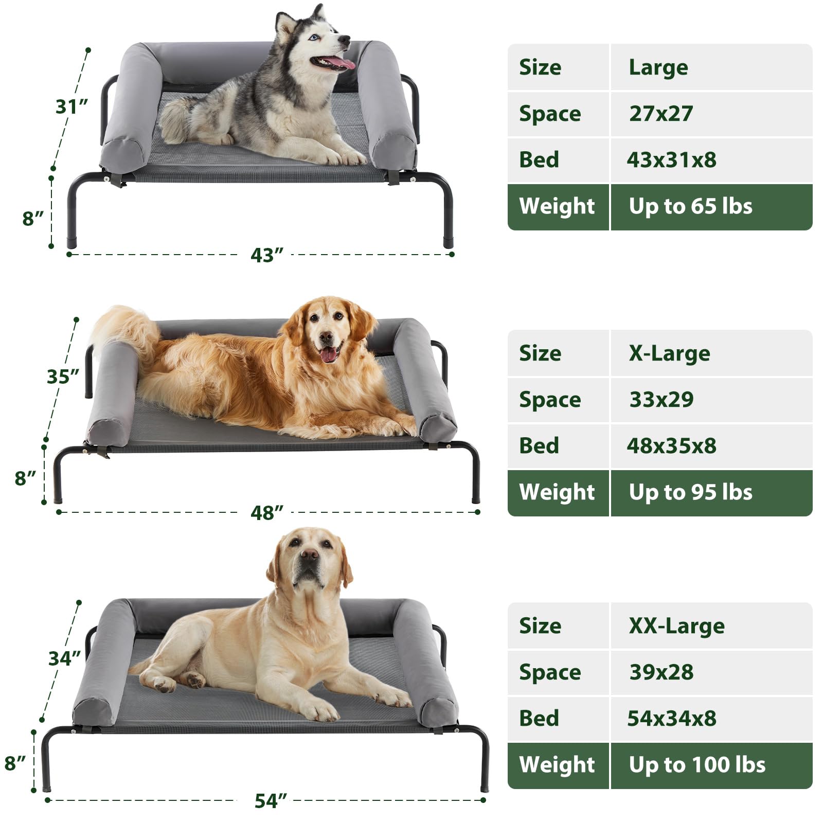 RRPETHOME portable outdoor dog bed ready for travel and easy transport.