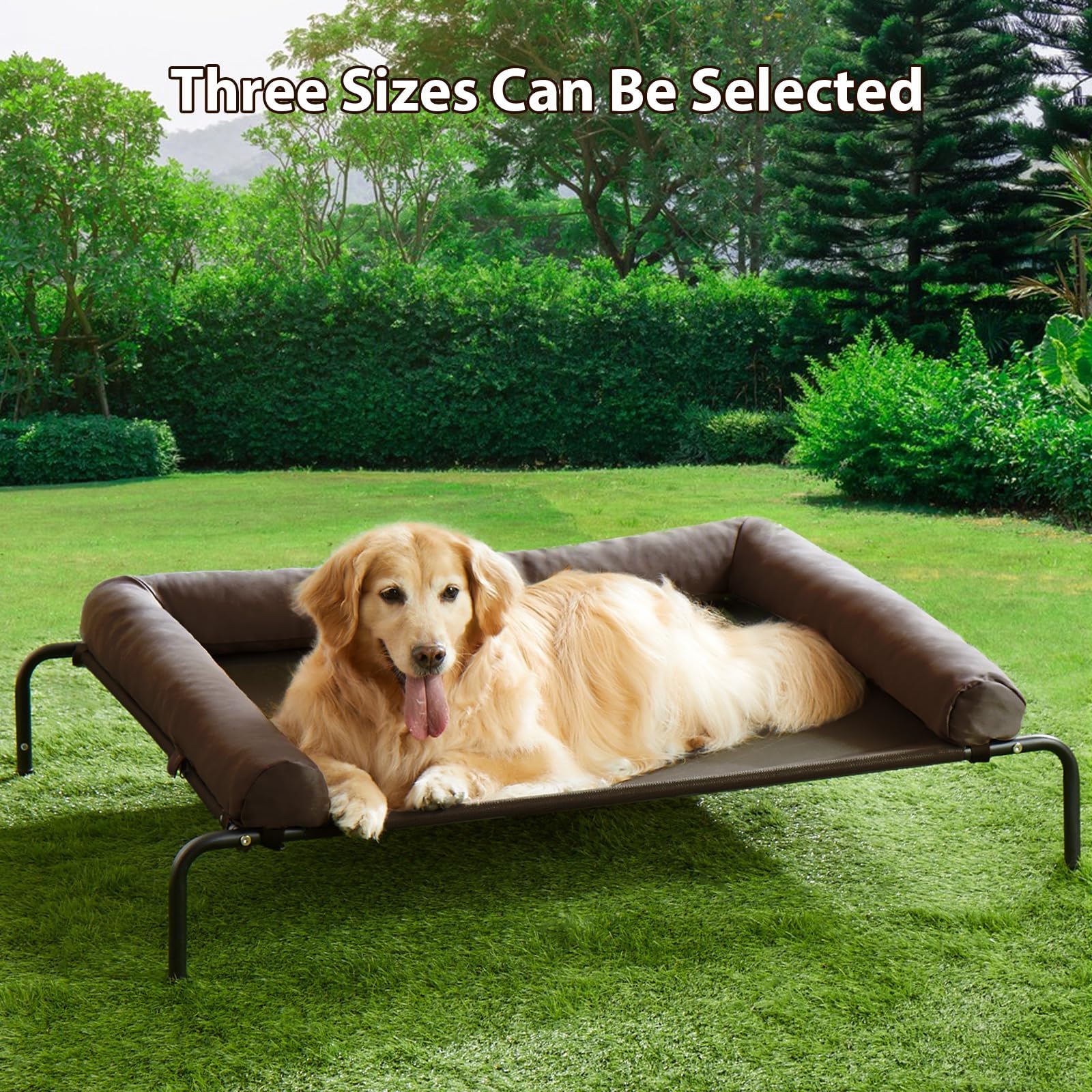 RRPETHOME U-shaped pillow elevates dog bed for curling comfort outdoors