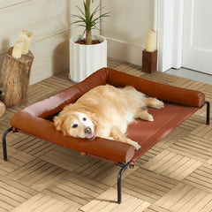 RRPETHOME cooling elevated dog bed mesh closeup shows breathable Teslin mesh for airflow