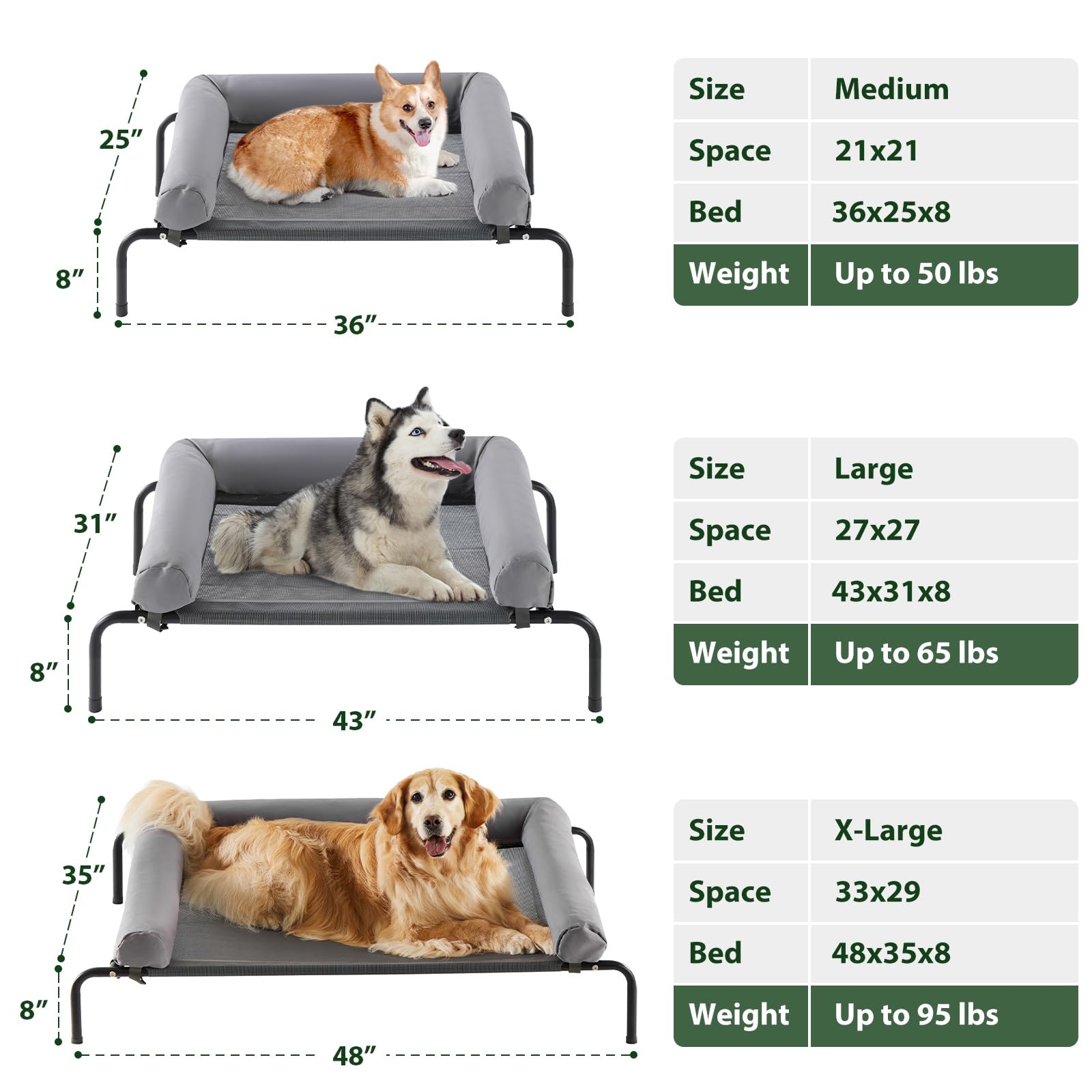 RRPETHOME waterproof cot keeps pups dry on rainy days.