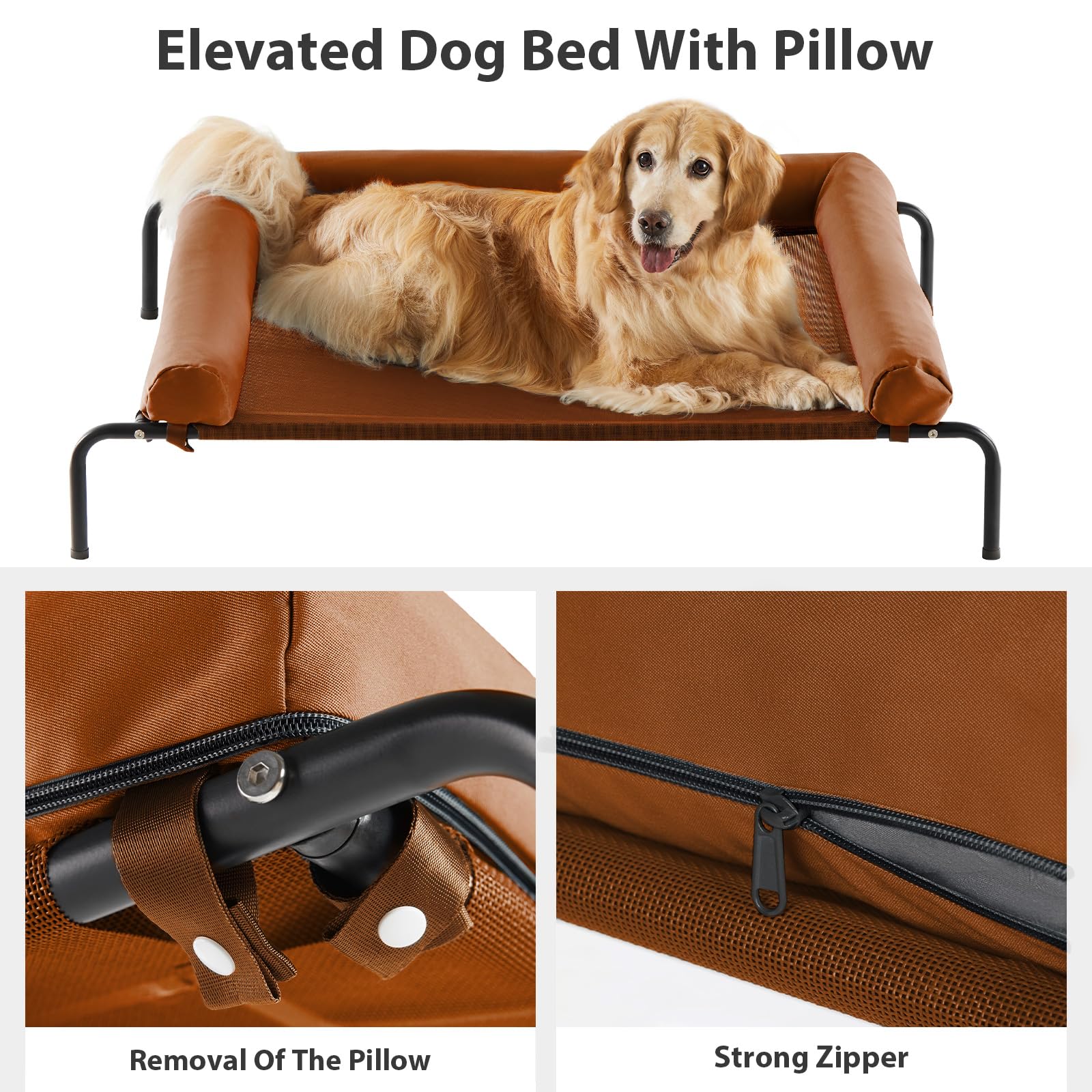 RRPETHOME cooling mesh bed in use outdoors demonstrates keeping pets comfortable.